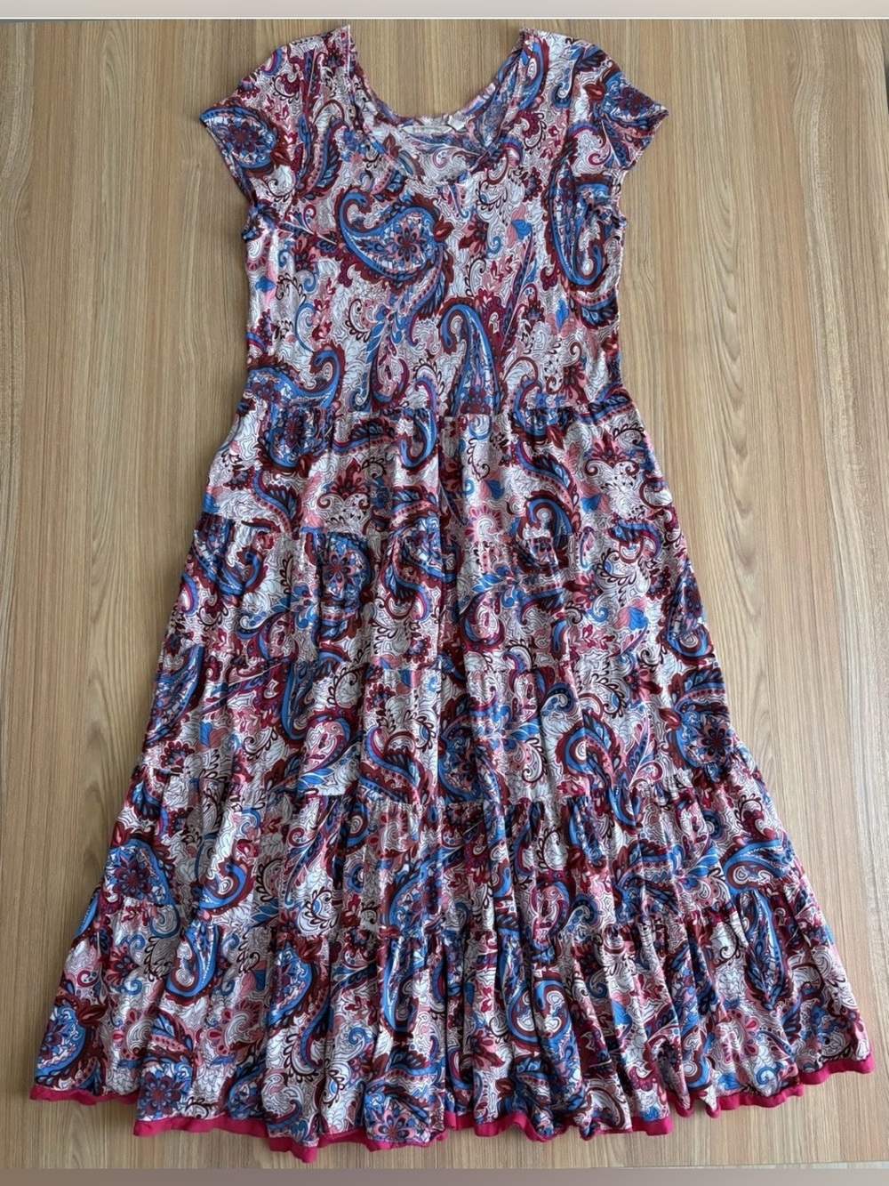 Soft Surroundings Kara Tiered Maxi Dress XL Flowy Beachy Boho Feminine Paisley